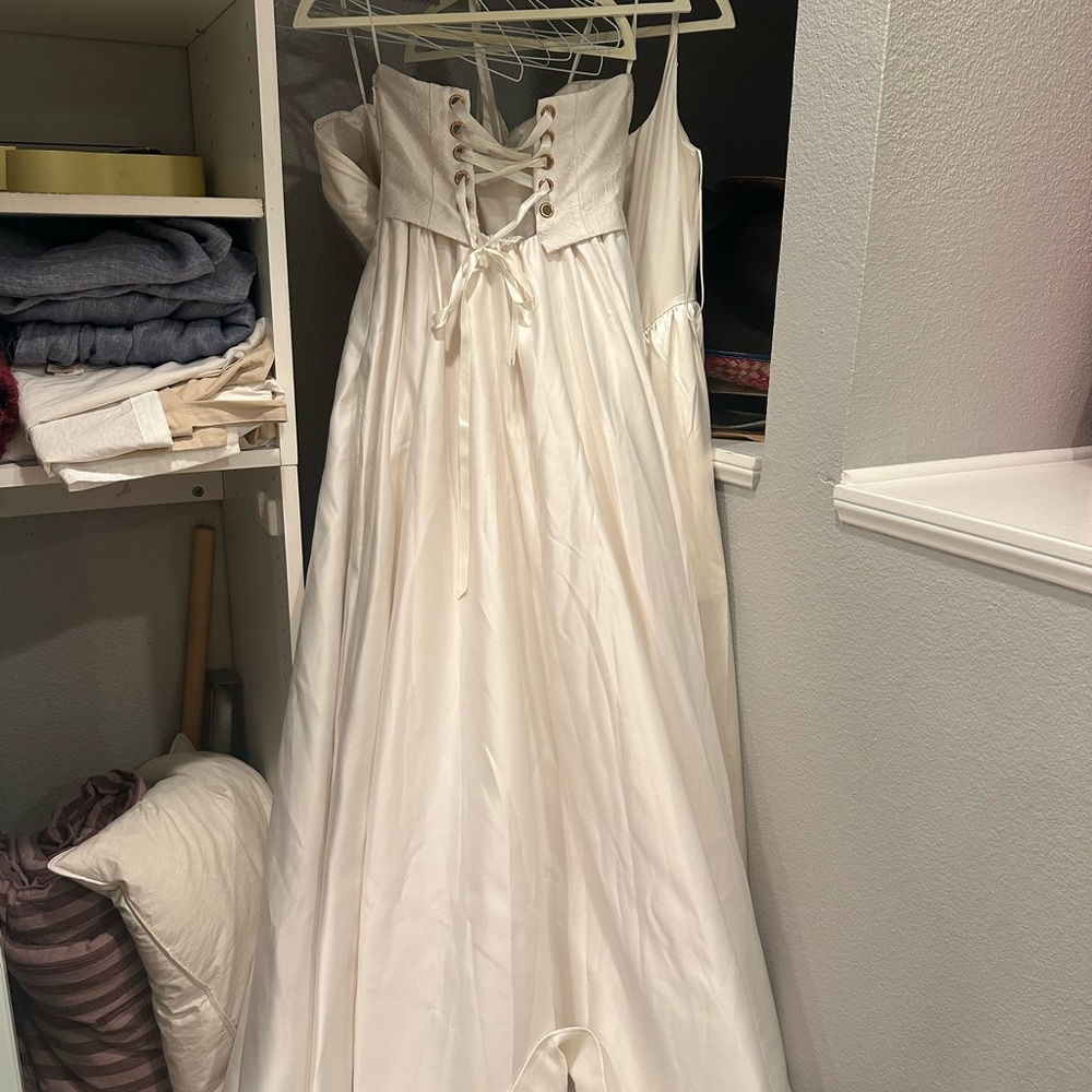 BHLDN Strapless Cream Gown NWT - Picture 6 of 7